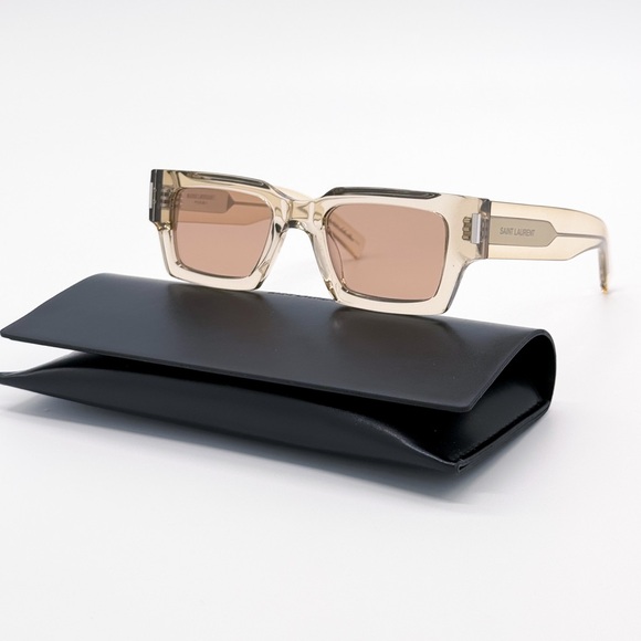 NEW SAINT LAURENT SL 572 006 BEIGE BROWN SL572 UNISEX SUNGLASSES SAINT LAURENT - Picture 1 of 11